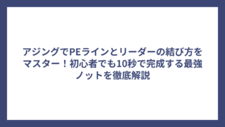 アジングでPEラインとリーダーの結び方をマスター！初心者でも10秒で完成する最強ノットを徹底解説