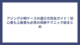 アジング小物ケースの選び方完全ガイド！初心者も上級者も必見の収納テクニック総まとめ