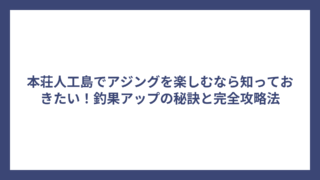 本荘人工島でアジングを楽しむなら知っておきたい！釣果アップの秘訣と完全攻略法
