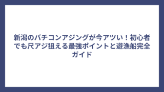 新潟のバチコンアジングが今アツい！初心者でも尺アジ狙える最強ポイントと遊漁船完全ガイド