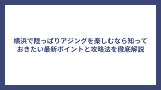 横浜で陸っぱりアジングを楽しむなら知っておきたい最新ポイントと攻略法を徹底解説