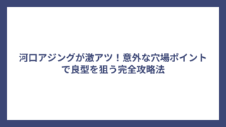 河口アジングが激アツ！意外な穴場ポイントで良型を狙う完全攻略法