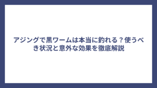 アジングで黒ワームは本当に釣れる？使うべき状況と意外な効果を徹底解説