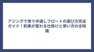 アジングで使う中通しフロートの選び方完全ガイド！釣果が変わる仕掛けと使い方の全知識
