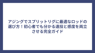 アジングでスプリットリグに最適なロッドの選び方！初心者でも分かる遠投と感度を両立させる完全ガイド
