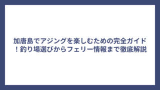 加唐島でアジングを楽しむための完全ガイド！釣り場選びからフェリー情報まで徹底解説