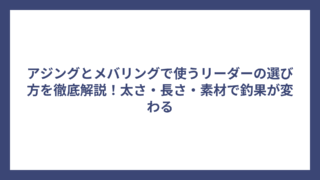 アジングとメバリングで使うリーダーの選び方を徹底解説！太さ・長さ・素材で釣果が変わる