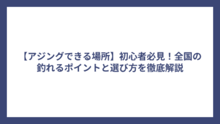 【アジングできる場所】初心者必見！全国の釣れるポイントと選び方を徹底解説