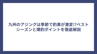 九州のアジングは季節で釣果が激変!?ベストシーズンと爆釣ポイントを徹底解説