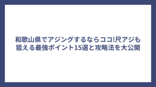 和歌山県でアジングするならココ!尺アジも狙える最強ポイント15選と攻略法を大公開