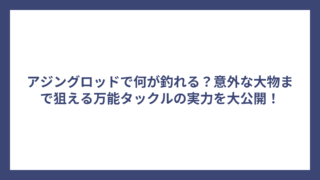 アジングロッドで何が釣れる？意外な大物まで狙える万能タックルの実力を大公開！