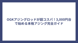 OGKアジングロッドが超コスパ！3,000円台で始める本格アジング完全ガイド