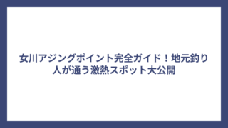 女川アジングポイント完全ガイド！地元釣り人が通う激熱スポット大公開