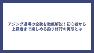 アジング道場の全貌を徹底解説！初心者から上級者まで楽しめる釣り修行の実態とは