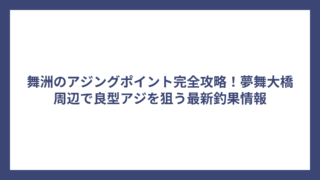 舞洲のアジングポイント完全攻略！夢舞大橋周辺で良型アジを狙う最新釣果情報