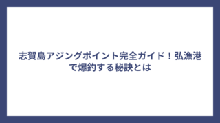 志賀島アジングポイント完全ガイド！弘漁港で爆釣する秘訣とは