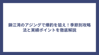 錦江湾のアジングで爆釣を狙え！季節別攻略法と実績ポイントを徹底解説