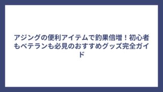 アジングの便利アイテムで釣果倍増！初心者もベテランも必見のおすすめグッズ完全ガイド