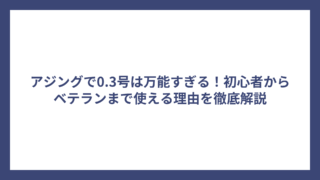 アジングで0.3号は万能すぎる！初心者からベテランまで使える理由を徹底解説