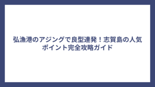 弘漁港のアジングで良型連発！志賀島の人気ポイント完全攻略ガイド