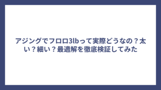 アジングでフロロ3lbって実際どうなの？太い？細い？最適解を徹底検証してみた