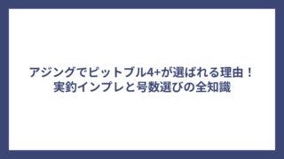 アジングでピットブル4+が選ばれる理由！実釣インプレと号数選びの全知識