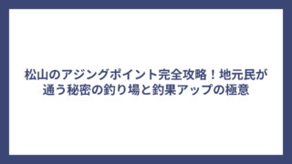 松山のアジングポイント完全攻略！地元民が通う秘密の釣り場と釣果アップの極意