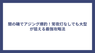 闇の磯でアジング爆釣！常夜灯なしでも大型が狙える最強攻略法