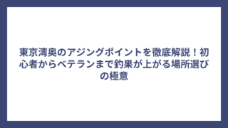 東京湾奥のアジングポイントを徹底解説！初心者からベテランまで釣果が上がる場所選びの極意