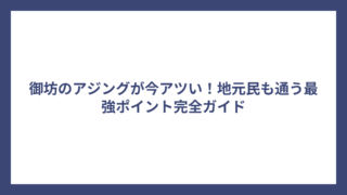 御坊のアジングが今アツい！地元民も通う最強ポイント完全ガイド