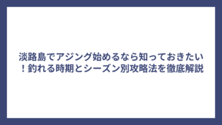 淡路島でアジング始めるなら知っておきたい！釣れる時期とシーズン別攻略法を徹底解説