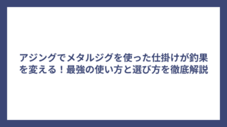 アジングでメタルジグを使った仕掛けが釣果を変える！最強の使い方と選び方を徹底解説