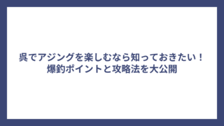 呉でアジングを楽しむなら知っておきたい！爆釣ポイントと攻略法を大公開