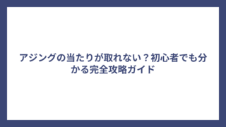 アジングの当たりが取れない？初心者でも分かる完全攻略ガイド