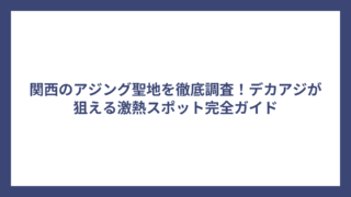 関西のアジング聖地を徹底調査！デカアジが狙える激熱スポット完全ガイド