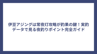 伊豆アジングは常夜灯攻略が釣果の鍵！実釣データで見る夜釣りポイント完全ガイド