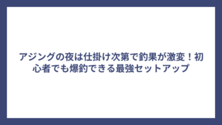 アジングの夜は仕掛け次第で釣果が激変！初心者でも爆釣できる最強セットアップ
