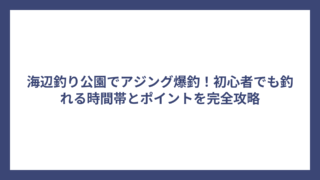 海辺釣り公園でアジング爆釣！初心者でも釣れる時間帯とポイントを完全攻略