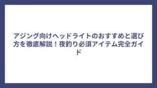 アジング向けヘッドライトのおすすめと選び方を徹底解説！夜釣り必須アイテム完全ガイド