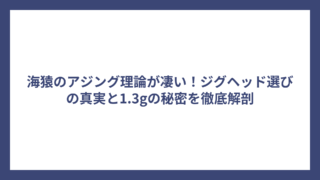 海猿のアジング理論が凄い！ジグヘッド選びの真実と1.3gの秘密を徹底解剖