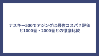 ナスキー500でアジングは最強コスパ？評価と1000番・2000番との徹底比較