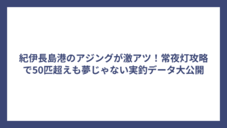 紀伊長島港のアジングが激アツ！常夜灯攻略で50匹超えも夢じゃない実釣データ大公開