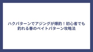 ハクパターンでアジングが爆釣！初心者でも釣れる春のベイトパターン攻略法