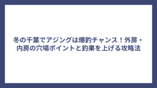 冬の千葉でアジングは爆釣チャンス！外房・内房の穴場ポイントと釣果を上げる攻略法