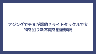 アジングでチヌが爆釣？ライトタックルで大物を狙う新常識を徹底解説