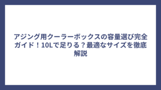 アジング用クーラーボックスの容量選び完全ガイド！10Lで足りる？最適なサイズを徹底解説