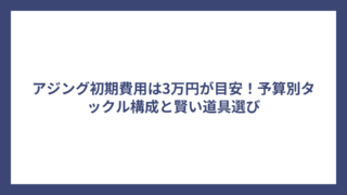 アジング初期費用は3万円が目安！予算別タックル構成と賢い道具選び