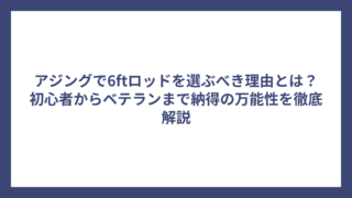 アジングで6ftロッドを選ぶべき理由とは？初心者からベテランまで納得の万能性を徹底解説