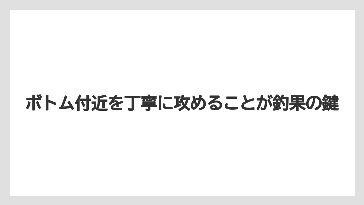 【アジング】ボトム付近を丁寧に攻めることが釣果の鍵