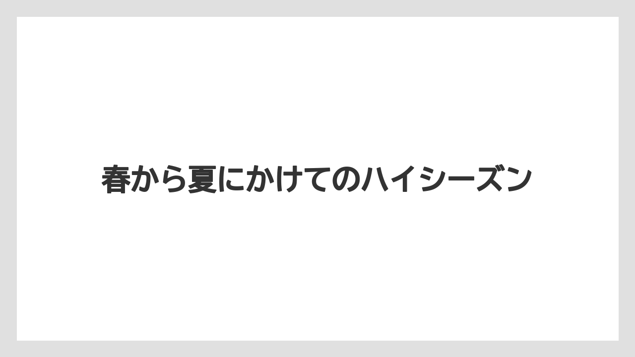 【バス釣り】春から夏にかけてのハイシーズン